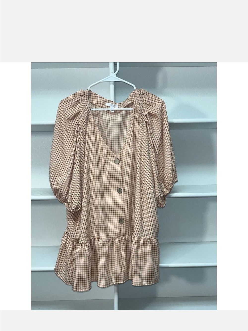 Lauren Conrad Plaid Button-Front Peasant Blouse 4X
